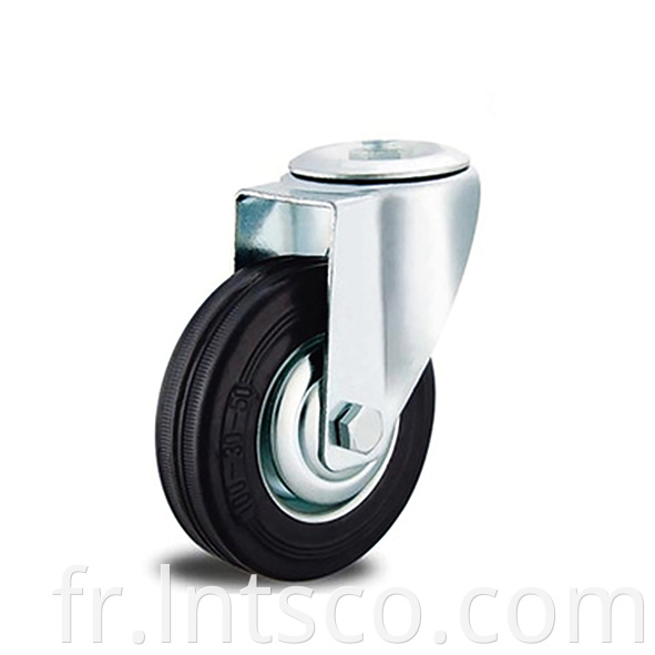 Industrial Bolt Hole Iron Core Rubber Swivel Casters